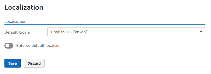 Default locale for user interface